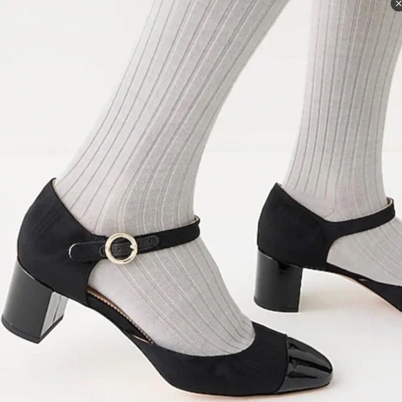 J. Crew Millie Ankle-strap Cap Toe Heels in moiré - Picture 2 of 12